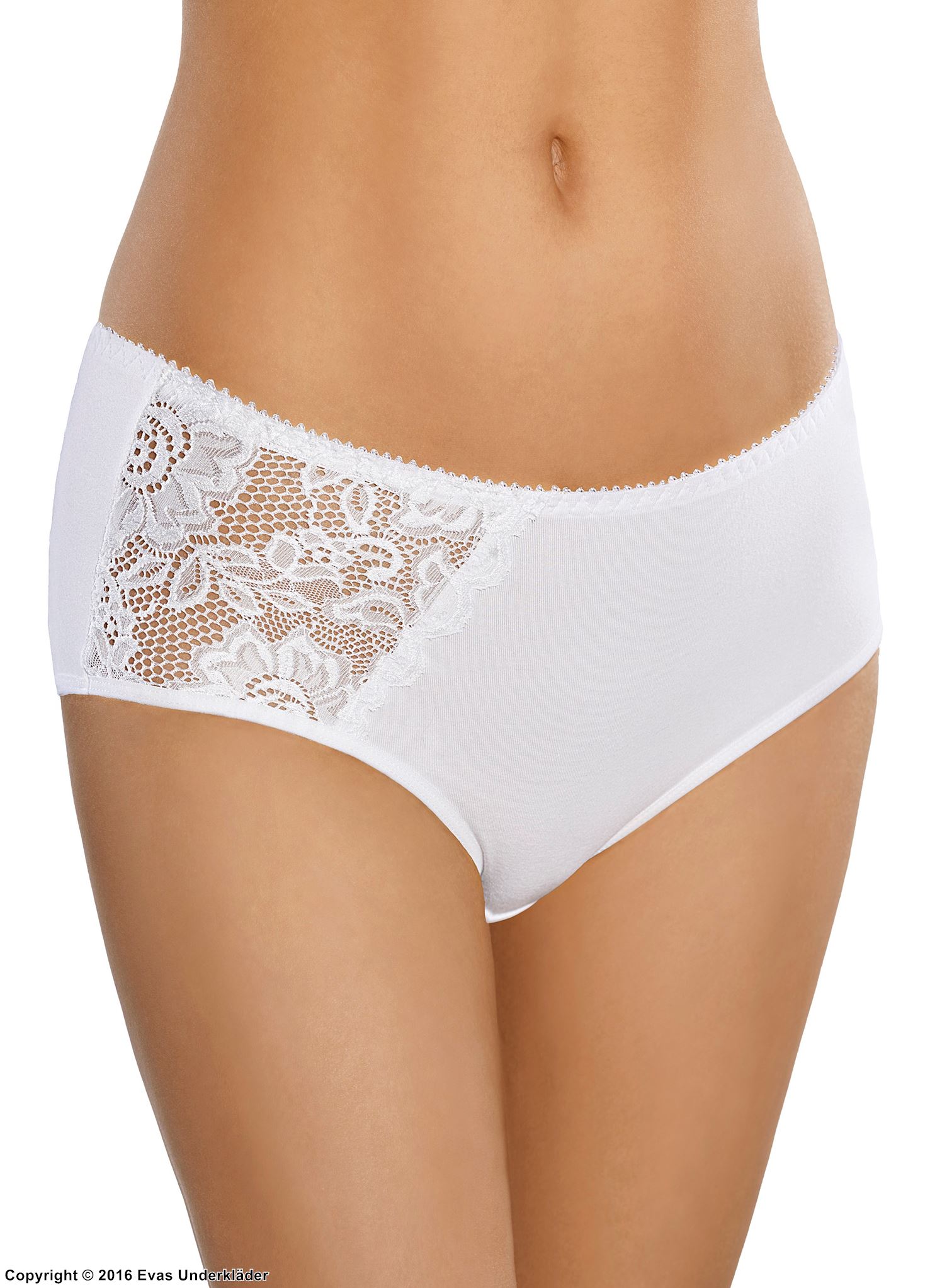 Classic briefs, high quality cotton, openwork lace, M to 3XL